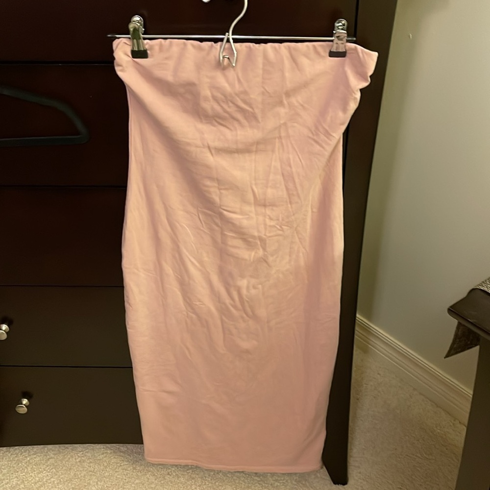 strapless midi dress
